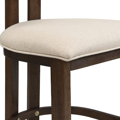 Christopher Knight Home Johnson 3 Piece Farmhouse Rubberwood Upholstered Counter Height Dining Chairs with Fluted Table