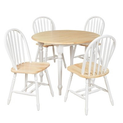 5pc Double Drop Leaf Dining Set Wood - Buylateral