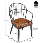 Christopher Knight Home Crest 5 Pieces Modern Faux Leather Dining Set with Metal Base, Brown/Walnut/ Black