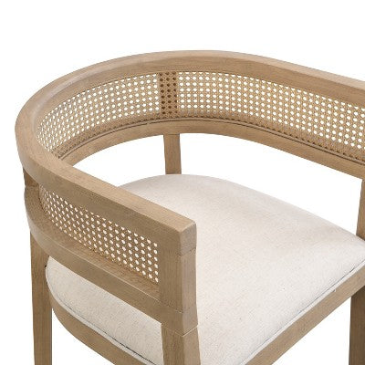 Christopher Knight Home Lythor 7 Piece Cane and Rubberwood Upholstered Dining Set