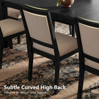 Modern Dining Set - 80 Table + 6 Cushioned Chairs, Solid Wood Frame, 400lbs Table Capacity, Easy Assembly