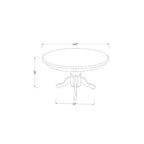 3-Piece Black Finish Solid Wood Top - Dining Room Set - Seats 4