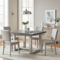 GDFStudio Carter Transitional 5-Piece Wood Dining Table Set with Upholstered Chairs
