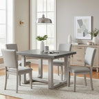 GDFStudio Carter Transitional 5-Piece Wood Dining Table Set with Upholstered Chairs
