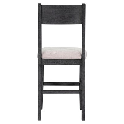 5 Pieces Counter Height Dining Set for 4, Farmhouse Wooden Bar Table Set with 4 Upholstered Chairs for Small Places