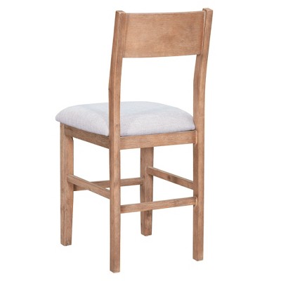 5 Pieces Counter Height Dining Set for 4, Farmhouse Wooden Bar Table Set with 4 Upholstered Chairs for Small Places