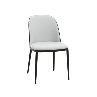 LeisureMod Tule 7-Piece Dining Set in Steel Frame with 6 Upholstered Seat Dining Chairs and 71 Oval Dining Table with Wood Tabletop