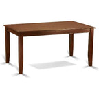 5-Piece Mahogany Finish Solid Wood Top-Rectangular Dining Room Set-Seats 4
