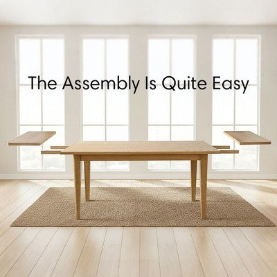 Expandable Dining Table Set for 8, Rectangular Table with Removable Leaves and Armless Linen Chairs, Featuring Solid Wood Legs-Panipeachy