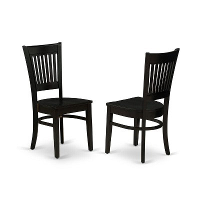 HomeStock WEVA7 Black 7 Piece Rectangle Dining Room Table Set with 6 Chairs