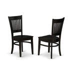 HomeStock WEVA7 Black 7 Piece Rectangle Dining Room Table Set with 6 Chairs