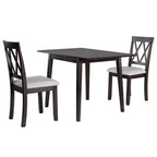 GDF Studio Avery 3 Piece Dining Set with Drop Leaf Dining Table and 2 Dining Upholstered Chairs